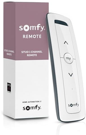 Somfy Fernbedienung Situo 1 Pure – 74300 RTS-Steuerung für 1 motorisierten Lampenschirm oder eine Gruppe von mehreren Farbtönen – omnidirektional, spart Lieblingsposition, elegantes Weiß – #1870571