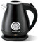 Aigostar Retro Electric Kettle with Temperature Gauge, 1.7L Stainless Steel Kettle, Fast Boil Water Kettle for Kitchen Office, Boil Dry Protection, BPA Free, 2200W, Matte Black - Adrian 30A0S