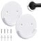 2 PCS Shower Curtain Rod Holder，Universal Tension Rod Retainer with 3M Adhesive No Drilling,Shower Curtain Rod Mount Holder with Screws for Bathroom Bedroom Balcony (2 PCS White)