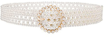 CHIC DIARY Damen Perlen Gürtel Taillengürtel Kleidgürtel Brautgürtel Elegant Perlengürtel für Brautkleid Hochzeit