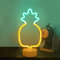 ENUOLI Neon Ananas Licht Neon LED Leuchten Neon Nachtlicht USB/Batteriebetriebenes Neon Licht Schild mit Halter Basis Dekor Licht Neon-Lampe leuchten für Zimmer Hochzeit Weihnachten