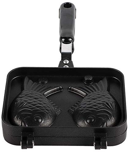 Taiyaki Pfanne, Haushalts Antihaft Backformen Fisch Waffeleisen Pfanne mit 2-seitiger Fischform Edelstahlform Waffel Maschine für Küche Restaurant Camping Kuch Reisen Taiyaki Waffeleisen Okonomiyaki