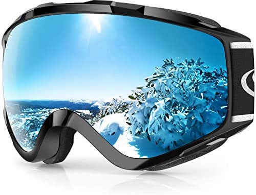 Findway Skibrille, Snowboard Brille für Brillenträger Herren Damen Erwachsene Jugendliche OTG UV-Schutz Kompatibler Helm Anti Fog Skibrillen Sphärisch Verspiegelt
