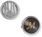 BRERA67 Knopfclips Herren für Hemd, personalisierte Manschettenknöpfe Herren Made in Italy mit Initialen M, Cufflinks for Men Hochzeit