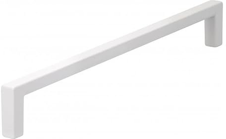 SIRO Möbelgriff Bruckmühl, Schlicht, Druckguss weiß pulverbeschichtet, 200 mm x 28 mm x 8 mm, LA 192 mm, 2108-200PB32C