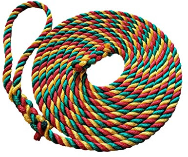 14mm Multi Colour Softline Mooring Rope 20ft Long With Loop & Back Splice - Red - Green - Yellow - Floating Mooring Line
