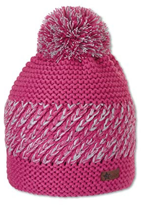 Sterntaler Baby - Mädchen Mütze Baby Bommelstrickmütze Mustermix, Rosa, 49