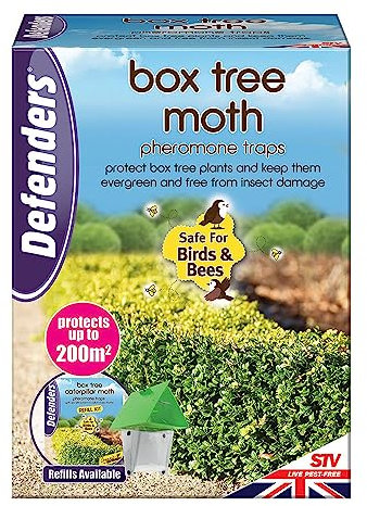 Defenders Box Tree Moth Pheromone Trap – Refillable and Re-usable Protect Box Tree Plants and Keep them Evergreen and Free from Insect Damage