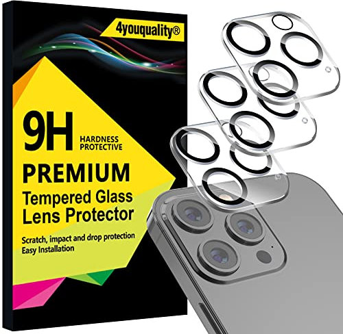 4youquality [3-Pack Camera Lens Protector for iPhone 13 Pro Max (6.7inch) & iPhone 13 Pro (6.1inch), 9H Tempered Glass, [LifetimeSupport][Anti-Scratch][Does Not Affect Night Shots]