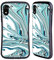 Head Case Designs Offizielle Suzan Lind Blaugrün Weiß Wirbel Aus Marmor Hybride Handyhülle Hülle Huelle kompatibel mit Apple iPhone XR