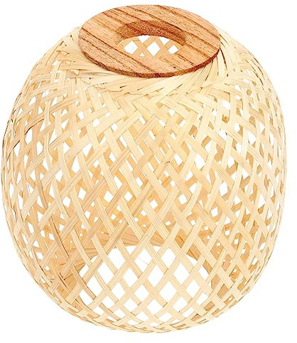 DOITOOL Lampenschirm Aus Bambus Bauernhaus Lampenschirm Handgefertigte Beleuchtungsprodukte Geflochtener Lampenschirm Rattan-lampe Geflochtener Schmuck Kleiner Lampenschirm Stehlampe
