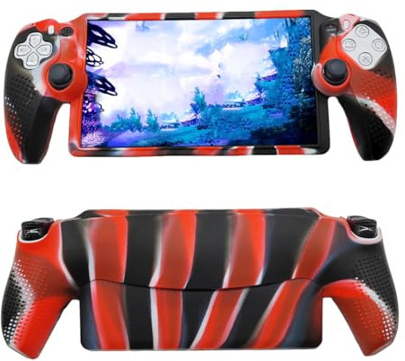 Buziba Silicone Protective Case Cover for Playstation Portal Soft Protective Sleeve Handheld Game Console Accessories(Red)
