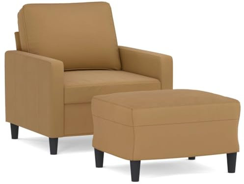 vidaXL Sessel, Relaxsessel mit Fußhocker, Fernsehsessel für Wohnzimmer, Polstersessel Ruhesessel TV Sessel Loungesessel, Braun Samt