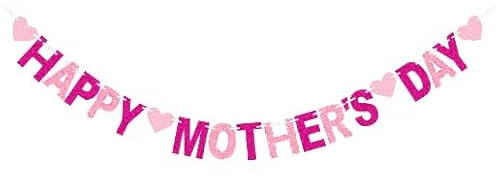 WchoeSS Happy Mother's Day Banner, Muttertag Dekoration für Innen- und Außenpartys