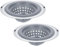 QUARKZMAN Colador de Fregadero de Silicona, 2 Unidades Filtro de Desagüe de Fregadero de Cocina con Borde de Acero Inoxidable Desmontable, Diámetro de 4.7 (12 cm), Gris