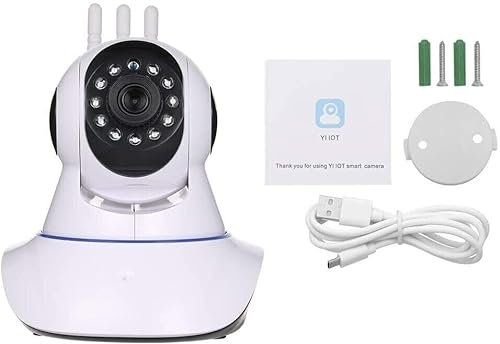 DISCORAMA® - TELECAMERA IP CAMERA HD 5MPX WIRELESS, IP CAMERA LED IR LAN MOTORIZZATA WIFI, TELECAMERA AD INFRAROSSI TRE ANTENNE WI-FI RETE INTERNET