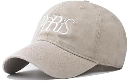 FVKTHNVS Dad Cap Unisex Herren Baseball Cap 5-Panel Design Baumwolle Mesh Cap Paris Stickerei, beige, 58