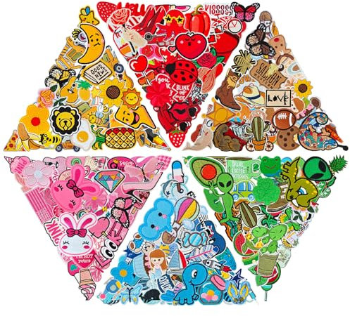 CXWLJL 80PCS Random Assorted Styles Embroidered Patches, Bright Colors, Sew/Iron on Applique Patches for Dresses, Backpacks, Hats, Jeans