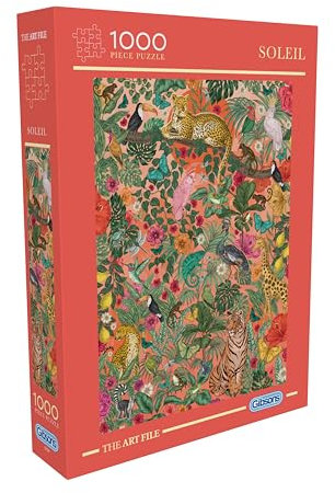 The Art File: Soleil | 1000 Piece Jigsaw Puzzle | Jungle Animals Art | Sustainable Puzzle for Adults | Premium 100% Recycled Board | Great Gift for Adults | Gibsons Games