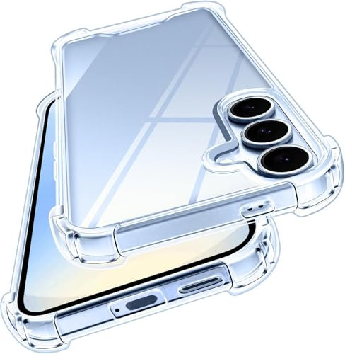 iVoler Anti Ingiallimento Chiaro Cover Case per Samsung Galaxy S25 5G / S24 5G, [Antiurto di Grado Militare] Custodia Sottile Trasparente per Assorbimento degli Urti con Paraurti in TPU Morbido