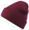 Roughtex Beanie mit Umschlag aus Bio-Baumwolle Doppellagiger Strick, atmungsaktiv und weich Wintermütze Burgundy