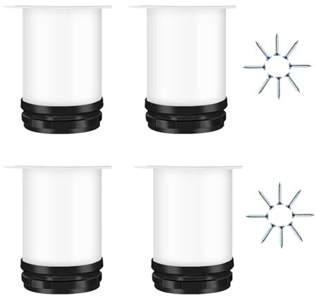 Set mit 4 verstellbaren Edelstahl-Tischbeinen, runde Metallbeine für Sofa, Bett, Schreibtisch, Couchtisch, stabile und stilvolle Möbelstütze