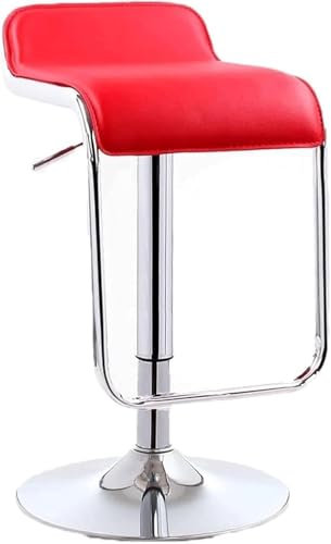 DZYHFCO Barhocker, drehbarer hoher Hocker, moderner, minimalistischer Barhocker, Heben und Fallen, niedrige Rückenlehne und Fußstütze, Design Theke (rot)