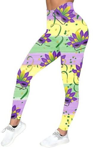 Generisch Lack Leggings Glänzend dehnbar, Farbverlauf, mit Buchstaben Bedruckt, ausgefallene Sport-, Fitness-, Workout-, Yoga-, Dehnbare Hosen Pyjama Damen Mit Leggings (Purple, S)