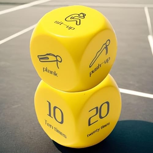 5x5 cm Büro Anti-Stress Würfel, 2 Stück Fitnesswürfel Für Ganzkörpertraining, Cardio Ideales Fitness-Zubehör Übungskurse & Home Gym, 6 Seitiger Schaumstoff-Workout-Würfel Für Anfänger Bis Experten