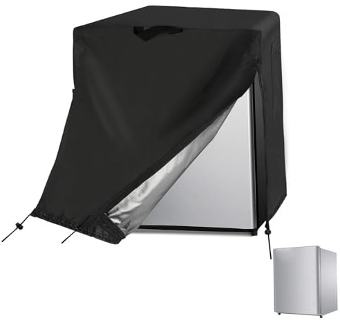 Tadoiooy Fridge Cover, Refrigerator Cover, 210D Waterproof&Dustproof, Black, 20W x 20D x 21H