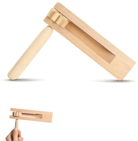 OUDQFCJ 1 Pcs Maker de Sonidos de trinquete de Madera Carraca de Madera Carraca de Madera Juguete Matraca en Bambú Juguete Educativo para niños