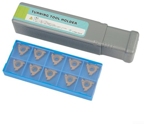Getdoublerich 10 Stück 16ER AG60 Gewindeeinsätze mit SER1212H16 12 mm Werkzeughalter, Drehmaschine & CNC-Drehwerkzeug-Set zum Gewindeschneiden
