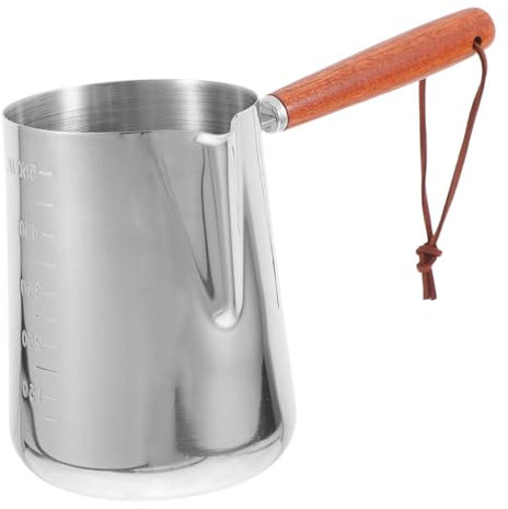 Mikikit Jarra Inox Con Medidor Para Espumar Leche Taza Para Tienda Diseño Duradero