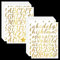 Zayookey 30 Sheets Gold Letter Stickers Glitter Alphabet Stickers Self Adhesive Vinyl Letter Number Sticker for Mailbox Scrapbooking Graduation Cap Poster Board Water Bottle