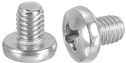 PATIKIL 3/8-16 x 1/2 Pan Head Machine Screws, 10 Pcs 304 Stainless Steel Round Head Screws for Cabinet Drawer Knob Pull Handle, Phillips Drive, Fully Threaded, Bright Finish