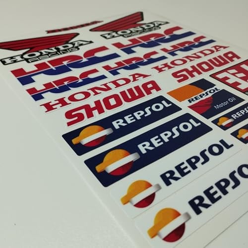 Set mit 23 Sponsor-Aufklebern für Auspuff Auto Motorrad Racing Vinyl gestanzt Sport Tuning aus Polymer-Vinyl, laminiert, für den Außenbereich, hitze- und kratzfest (kompatibles Produkt)