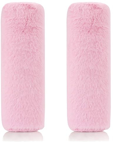 Gurtpolster Auto für Erwachsene, Kinder, Frauen und Männer Gurtschutz Sicherheitsgurt Faux Rabbit Schulterpolster Gurtschoner, Sicherheitsgurt-Kissenbezug für auto-Innenzubehör 1 Paar Rosa