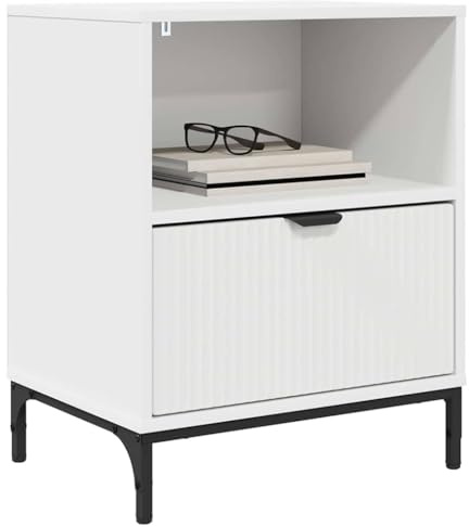 vidaXL Modern Night Table – Contemporary Bedroom Furniture with Small Storage Space – Simple Minimalist Trolley