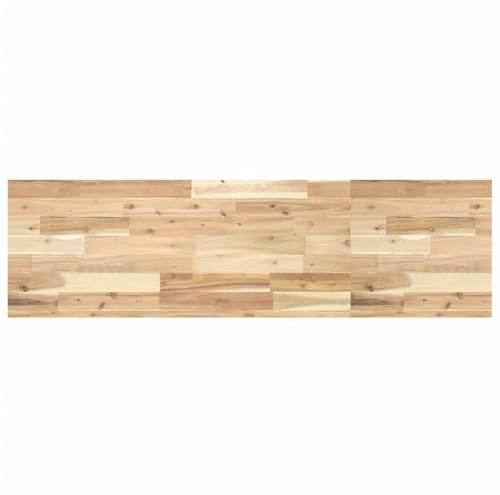 Frdhee Narrow Bathroom Cabinet, Untreated Washbasin Top, 120 x 40 x 4 cm, Solid Acacia Pedestal Sink for Bathroom, Living Room, Dining Room, Kitchen