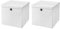 StickandShine 2er Set Weiß Faltbox 28 x 28 x 28 cm Aufbewahrungsbox faltbar mit Deckel