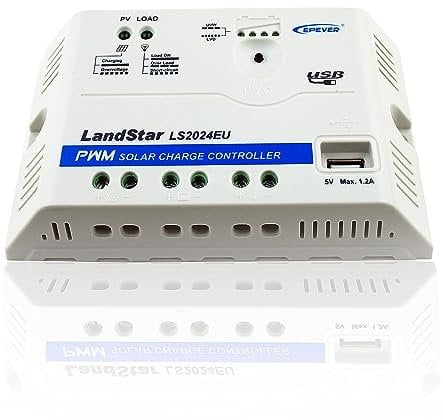 EPEVER PWM LS2024EU 20A 12/24V Regulador de Carga Controlador de Carga Solar con Conector USB