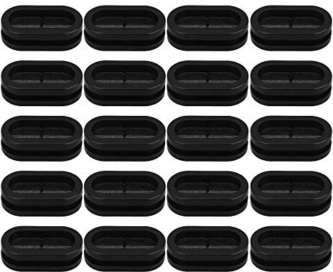 Mxfans 20Pieces 13 x 27mm Double-Sided Hole Oval Rubber Grommets Assortment for Wire Cable Wire