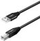 Fasgear USB B Midi Cable, USB 2.0 Printer Cable USB, A maschio a B maschio Cavo scanner ad alta velocità per Canon, HP, Brother, Lexmark, Epson, Dell, tastiera midi (5 m, Nera)