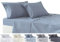 Todocama Set di lenzuola da 4 pezzi, lenzuolo con angoli elasticizzati - sopra - due federe da 50 x 80 cm. (Letto 90-90x190/200 cm, grigio-blu)