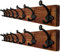 WEBI Garderobenleiste,Wandgarderobe Holz mit 8 Haken Gusseisen,Garderobenhaken Wand Garderobe Hakenleiste,Kleiderhaken Wand für Mäntel,Jacken,Braun,2 Stück