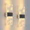 SENQIU 2 Stück Wandleuchte Innen,12W 3000K Warmweißes Licht Wandlampe Led Innen Acryl Feder, Moderne Led Wandbeleuchtung für Schlafzimmer, Wohnzimmer, Flur, Treppenhaus, (Silber)