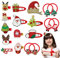 15 Stück Weihnachten Mädchen Haarschmuck Set, Weihnachts Haarspangen Haargummis Karikatur Snap Haarclips Haarklammern für Mädchen Kinder