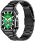 HASLFM Edelstahl Apple Watch Armband mit Gehäuse Kompatibel mit Apple Watch Series 9/8/7(45mm), Robuste Metall iWatch Bänder und Schutzhülle für Männer, Schwarz