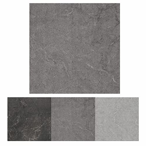 PVC Bodenbelag Selbstklebende Fliesen Dunkelgrau Marmor 30x30 cm, Fliesenoptik Vinylboden Bodenfliesen für Eingangstür, Wohnzimmer, Küche, Balkon, Abstellraum, 50 Stück 4,5 m²
