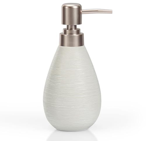 Asashizen Handgefertigter Keramik-Seifenspender, Shampoo-Lotion-Flasche, stabil, einzigartiges Design, leicht zu reinigen/nachzufüllen, für Hotel/Zuhause/Restaurant, hält Lotionen, Massageöl